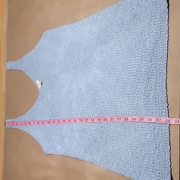 Anthropologie Moth Size L Knit Tank Top Sweater, Powder Blue, Exc Used Condition - Picture 8 of 11